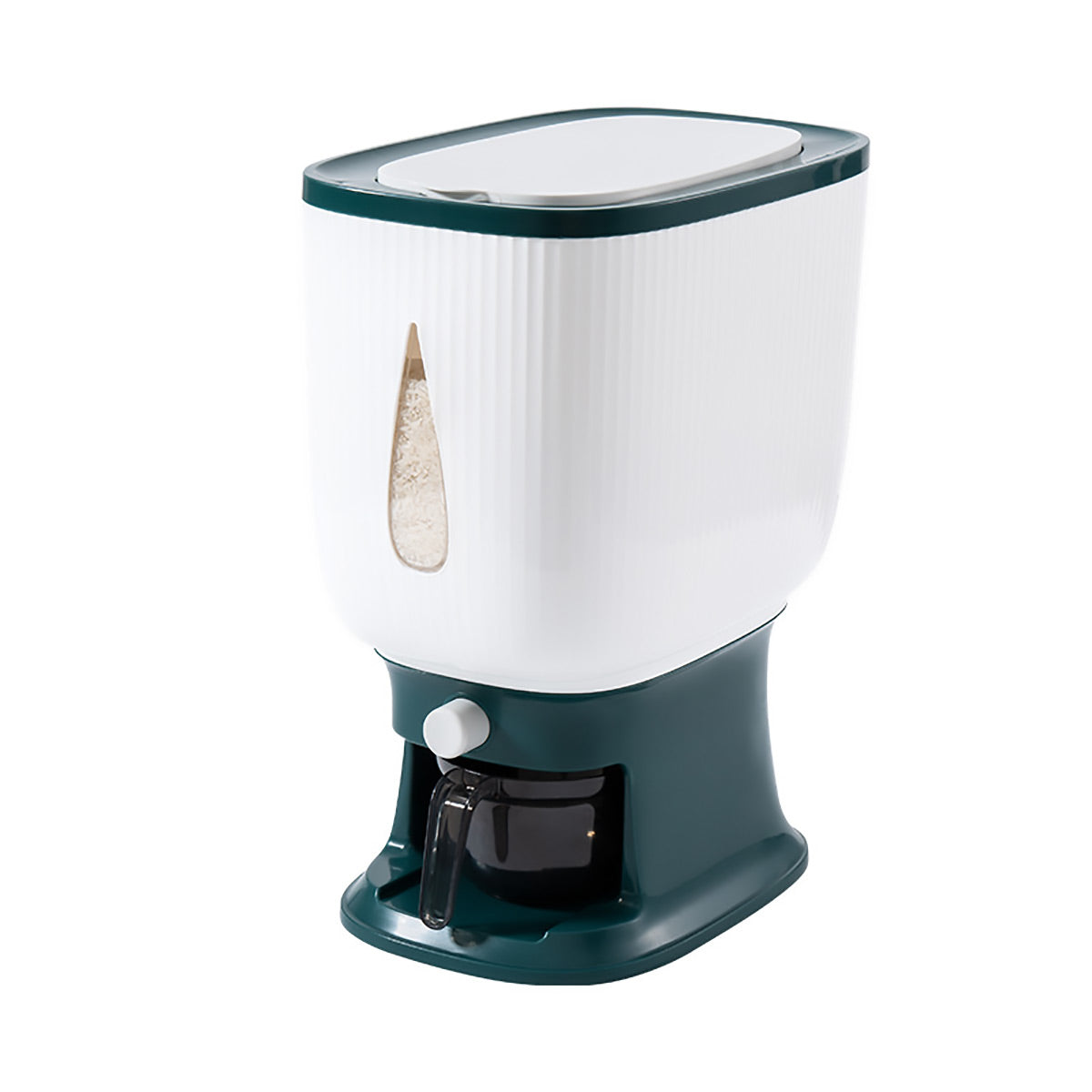 10kg Rice Storage Bucket Household Metering Container Large Capacity Green