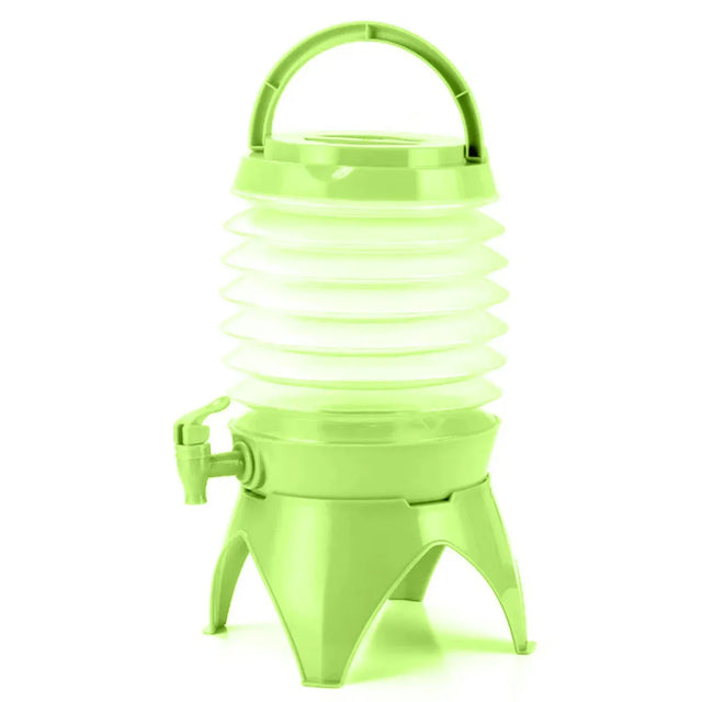 5.5L Outdoor Water Container Camping Folding Water Beer Juice Travel - Green