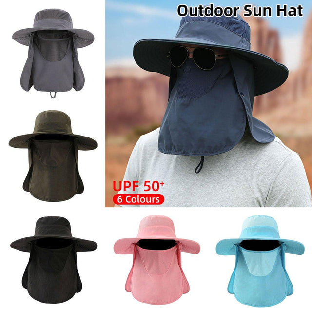 2PCS Outdoor Fisherman Hat Men Women Sun Protection Fishing Cap Hat - Navy