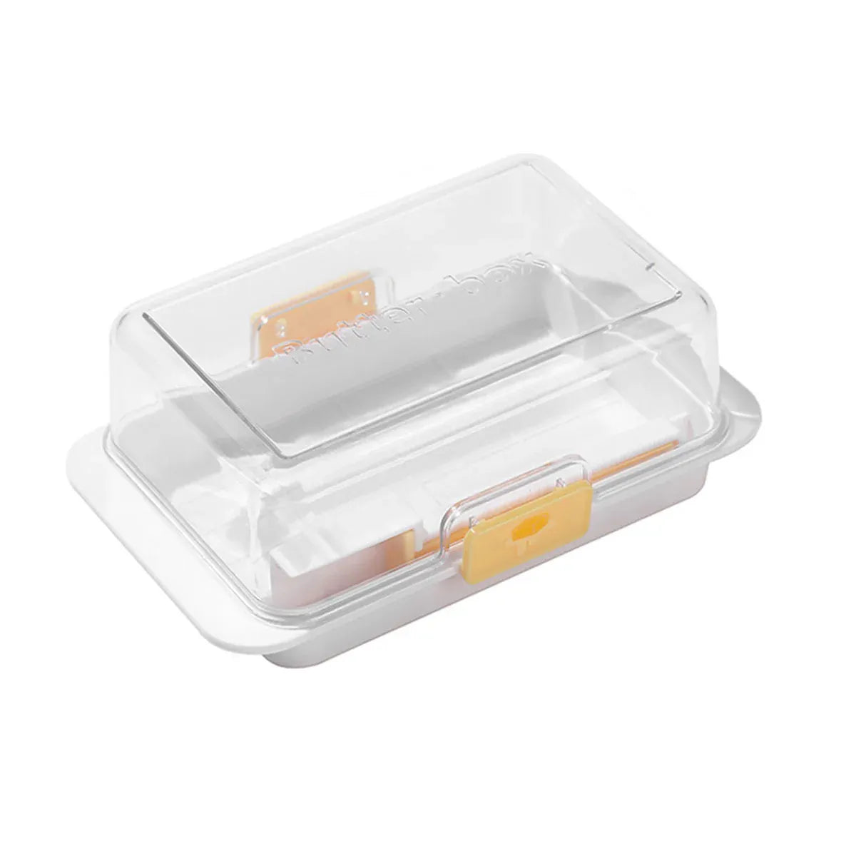 Butter Cheese Storage Box Kitchen Container w/Lid Plastic Fridge Organizer White