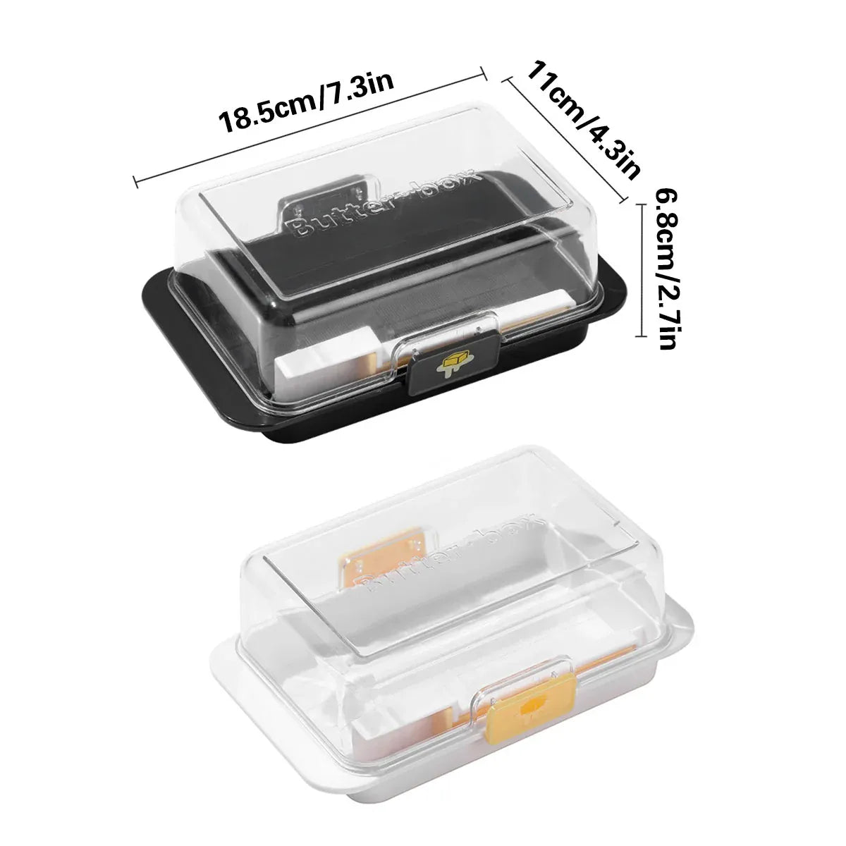 Butter Cheese Storage Box Kitchen Container w/Lid Plastic Fridge Organizer White