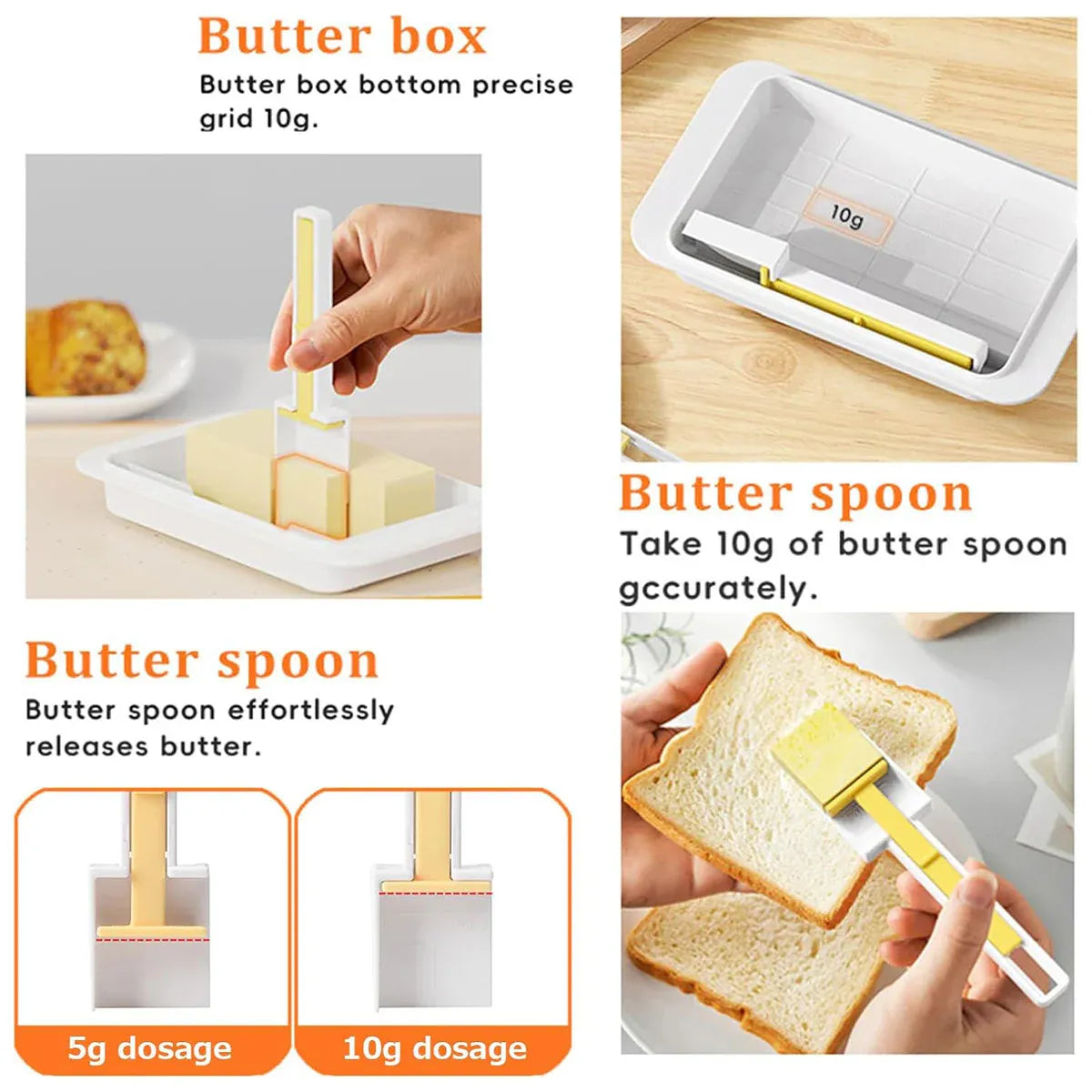 Butter Cheese Storage Box Kitchen Container w/Lid Plastic Fridge Organizer White