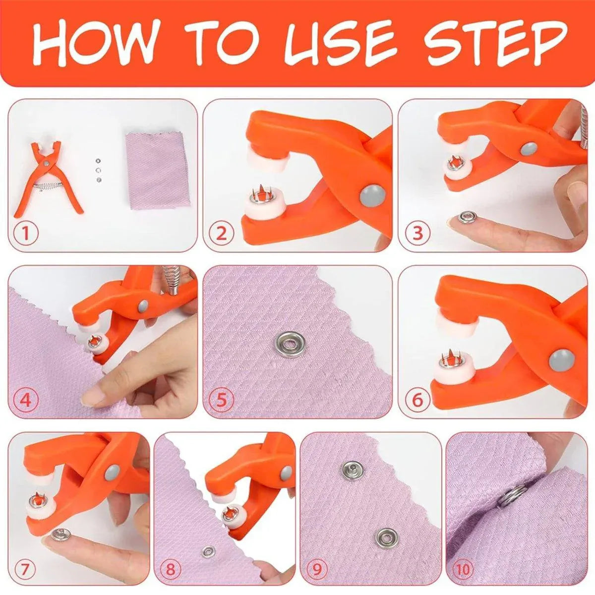 Snap Button Installation Tool Pliers Set Fastener Press Stud Kit Sewing Tool