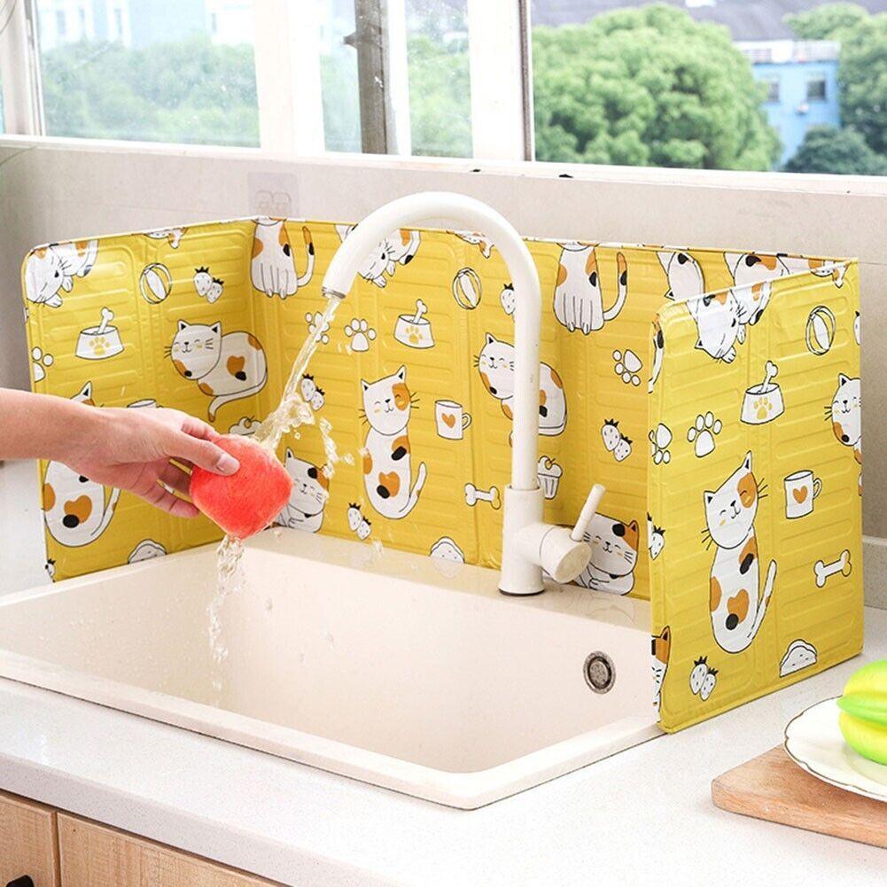 Kitchen Oil Splash Guard Wall Foil Protector Stove Cover Removable Baffle Screen - Cactus