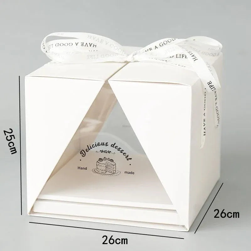 10x Clear Cake Box Set 4 6 8 Inch Durable Versatile Display Packaging Containers - 10pcs-6inch