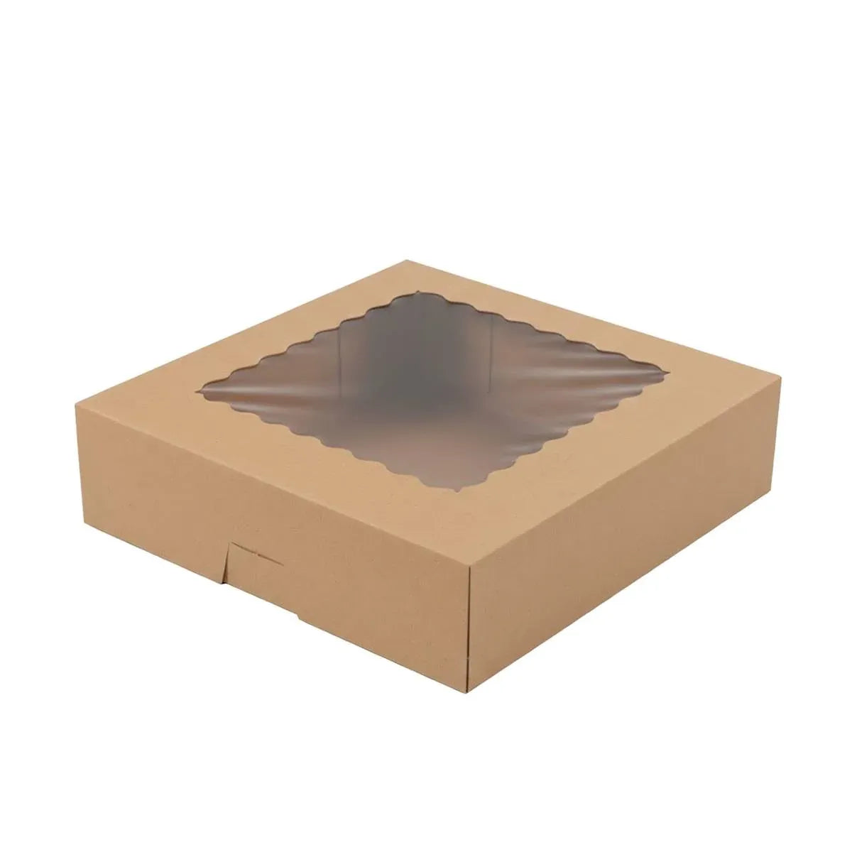 30Pcs Window Cupcake Dessert Packaging Box Kraft Bakery Treat Box Easy Assemble - Kraft