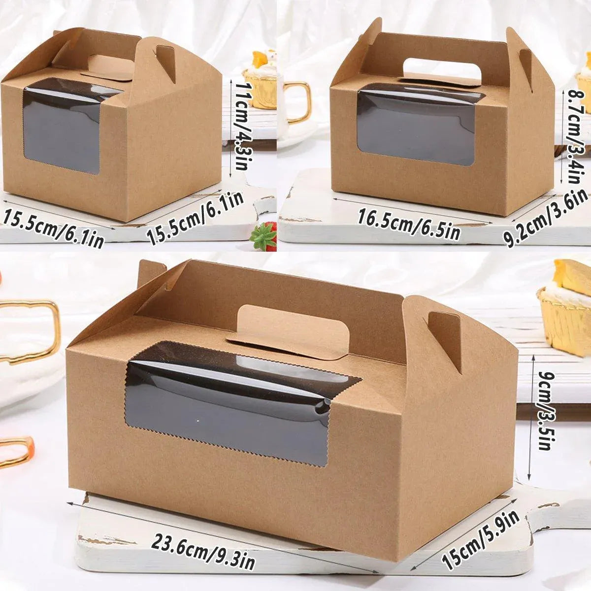 25pcs Portable Cupcake Packaging Box with Transparent Window for Easy Opening - Pink-2Cup