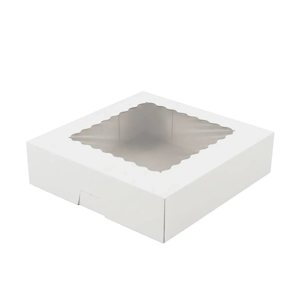 30Pcs Window Cupcake Dessert Packaging Box Kraft Bakery Treat Box Easy Assemble - White