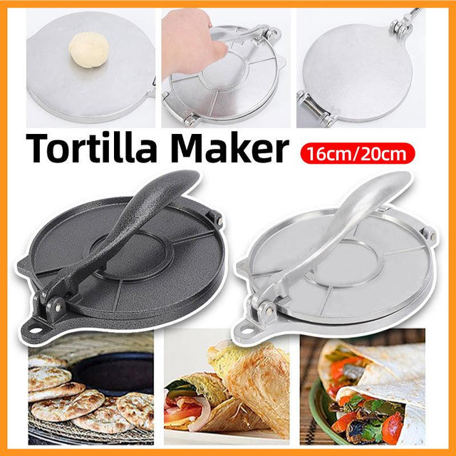 16/20cm Premium Tortilla Press Flat Bread Maker Taco Roti Chapati Black 16cm