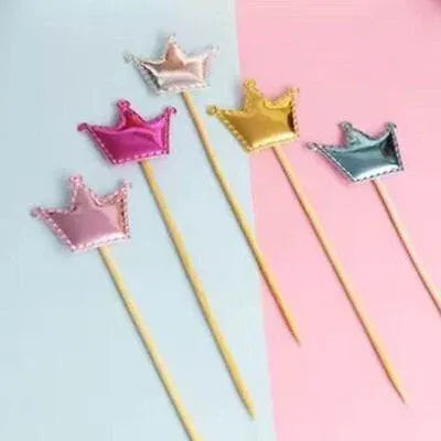 Happy Birthday Acrylic Cake Topper Cake Decoration Golden Silver Party - Colourful-Crown