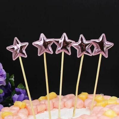Happy Birthday Acrylic Cake Topper Cake Decoration Golden Silver Party - Pink-Star