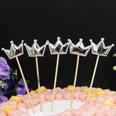 Happy Birthday Acrylic Cake Topper Cake Decoration Golden Silver Party - Silver-Crown