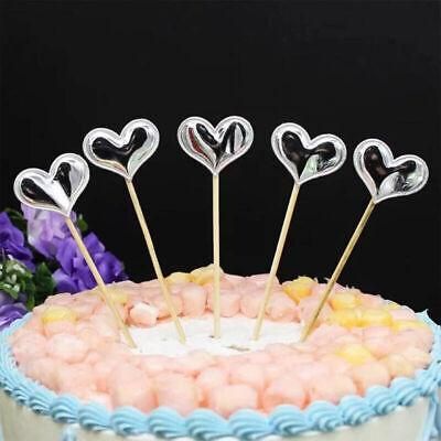 Happy Birthday Acrylic Cake Topper Cake Decoration Golden Silver Party - Silver-Heart
