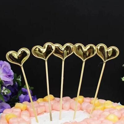 Happy Birthday Acrylic Cake Topper Golden Silver Gold Heart