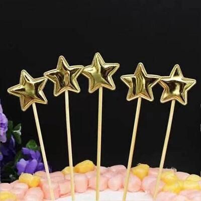 Happy Birthday Acrylic Cake Topper Cake Decoration Golden Silver Party - Gold-Star