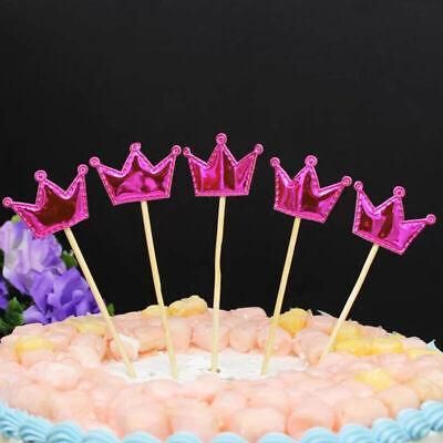 Happy Birthday Acrylic Cake Topper Golden Silver Rose Red Crown