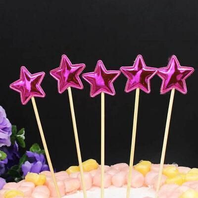 Happy Birthday Acrylic Cake Topper Cake Decoration Golden Silver Party - Rose Red-Star