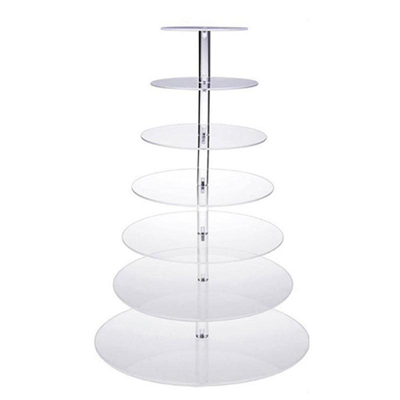 Acrylic Cupcake Tower 3 4 5 6 7 Tier Clear Cake Stand for Wedding Party - 5 Tiers