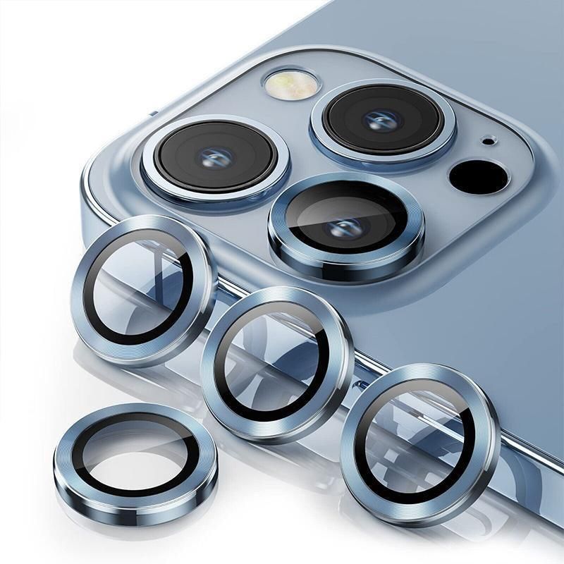 For iPhone 14/14 Plus Metal Camera Lens Glass Screen Protector - Blue