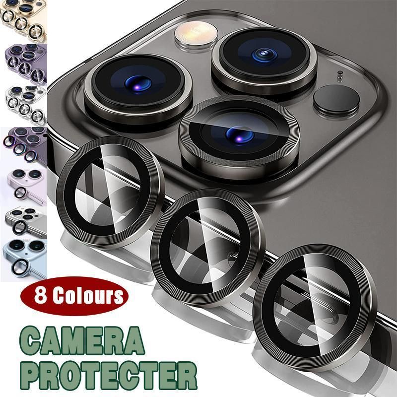 For iPhone 14/14 Plus Metal Camera Lens Glass Screen Protector - Light Puple