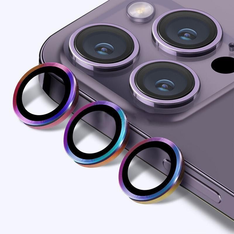 For iPhone 14/14 Plus Metal Camera Lens Glass Screen Protector - Rainbow