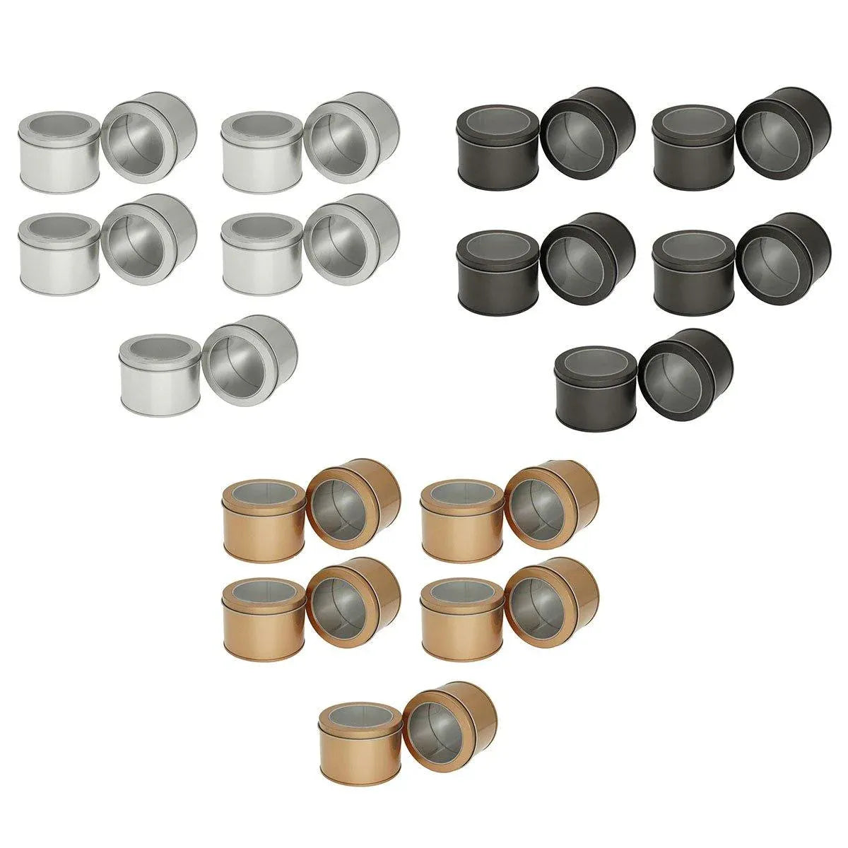 10pcs Open Window Cake Tin Box Bakery Biscuit Packaging Storage Set Sliver