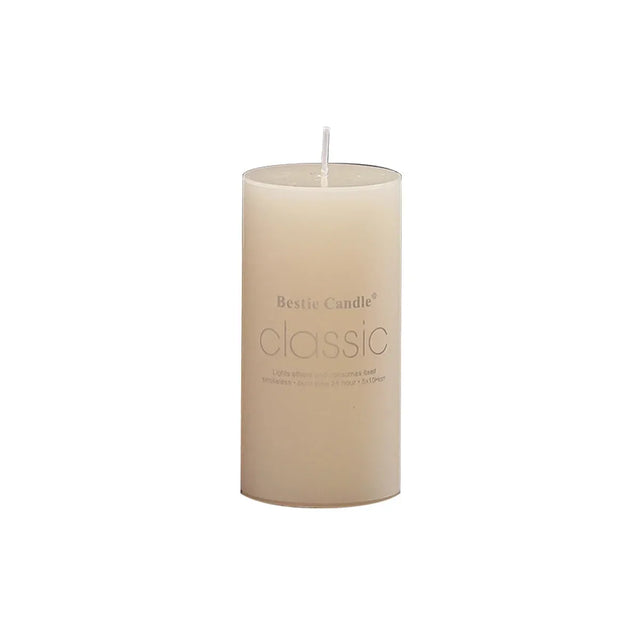 12pcs White Pillar Candles, Unscented 5x10cm