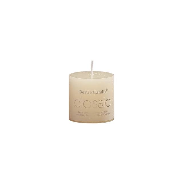 12pcs White Pillar Candles, Unscented 5x5cm