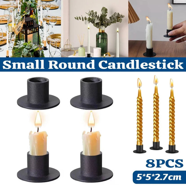 Iron Candle Holder Round Taper Candlestick Holder For Table Centerpiece Decor