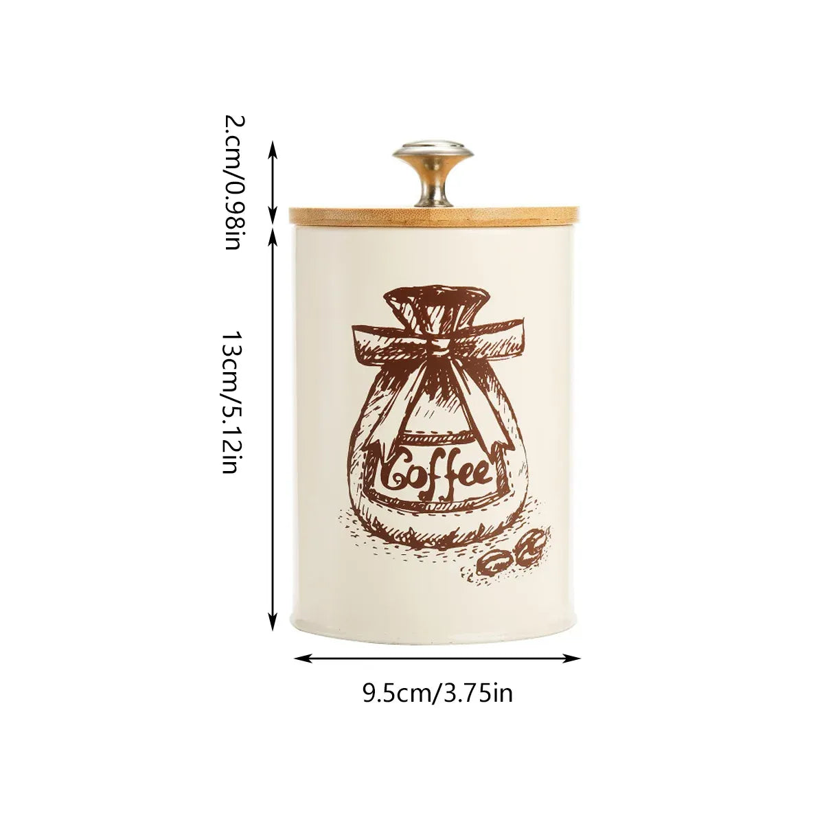 3PCS Bamboo Lid Sealed Storage Jar Coffee Sugar Tea Container for Home Use