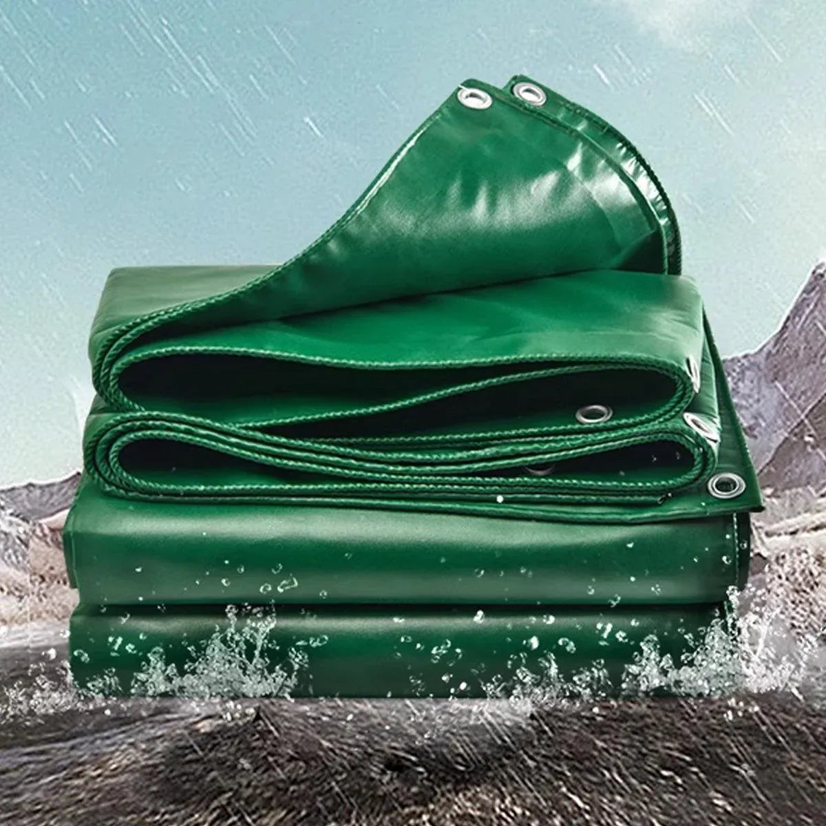 Heavy Duty Waterproof Canvas Tarp Tarpaulin Sun Block Dustproof Army Shelter - 3x4m(2.8x3.8m)