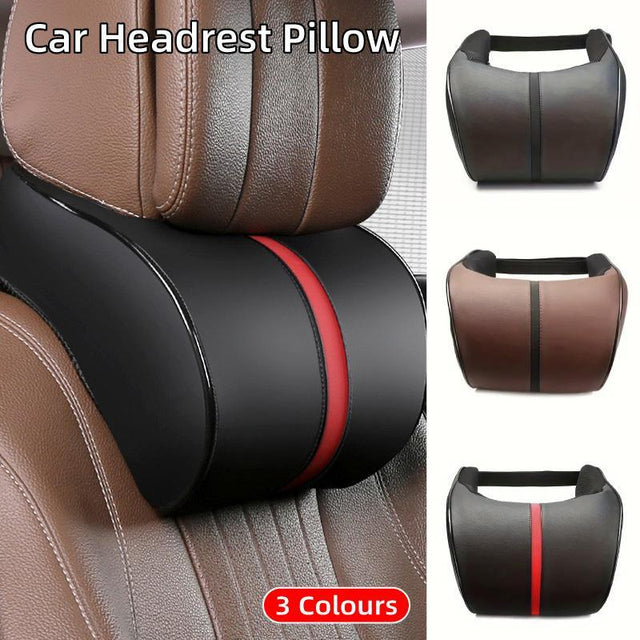 Car Headrest Neck Pillow for Comfortable Travel Support Memory Foam Car Pillow - Black