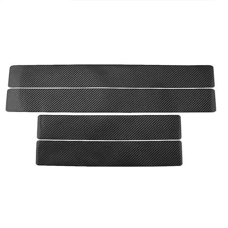 4Pcs Car Door Sill Scuff Protector Plate Sticker Carbon Fibre Cover Anti-Kick Au