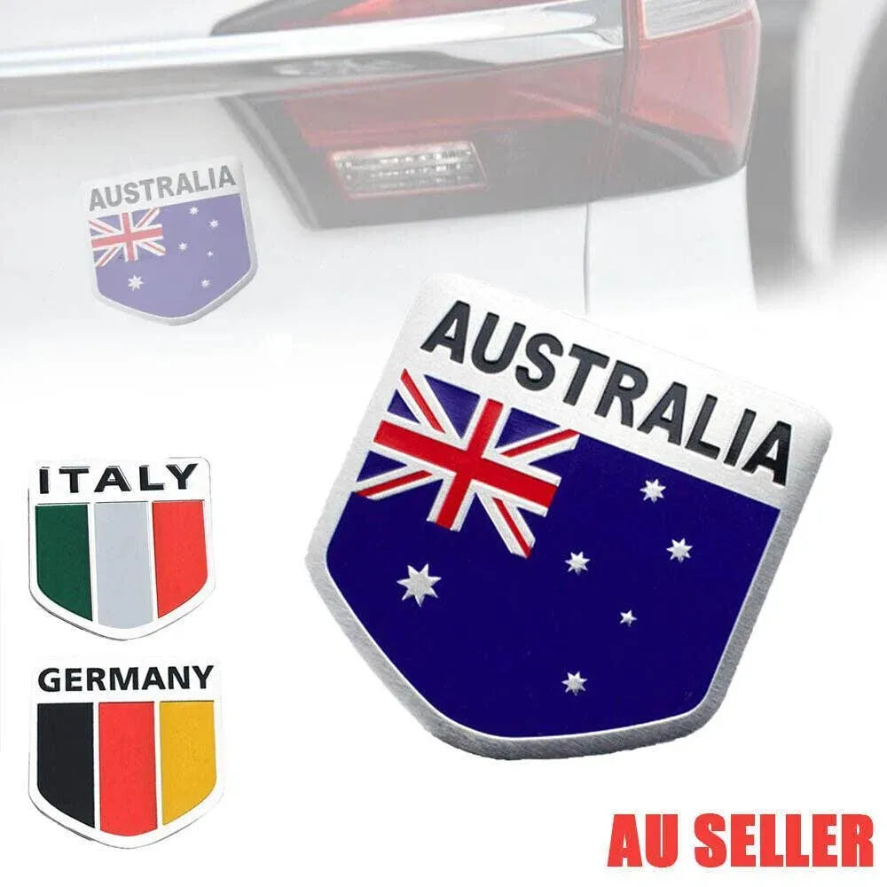 Flag Of Australia Germany Aluminum Car Emblem Badge Decal Sticker 5X5Cm - Australia