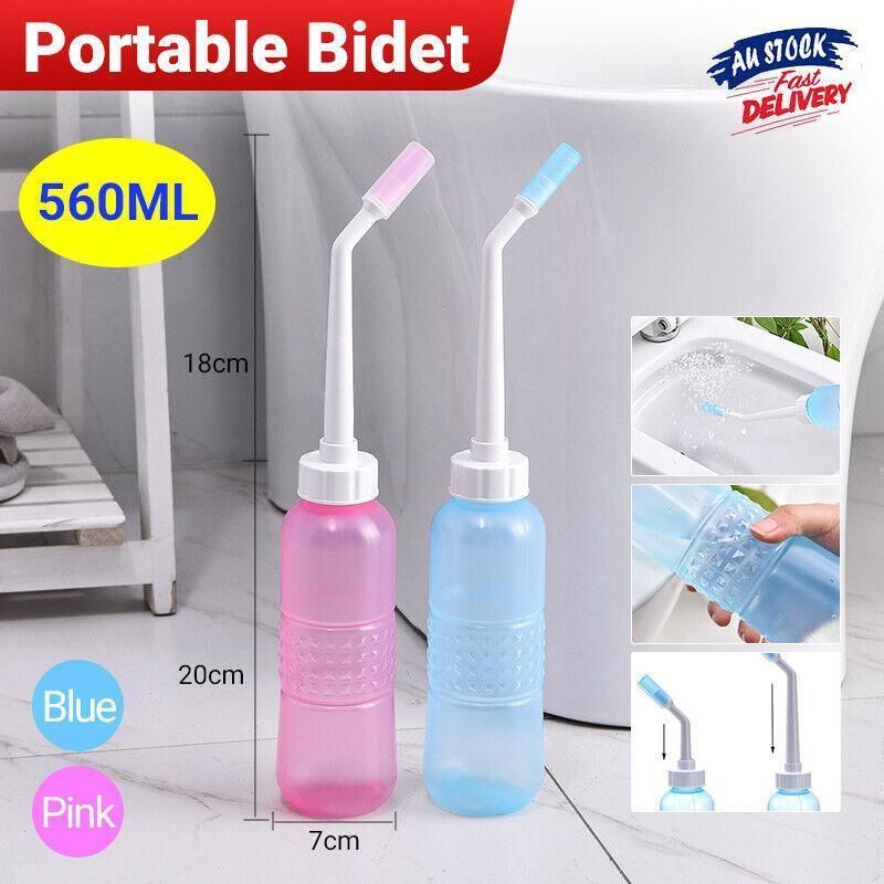560Ml Hygiene Care Washer Water Travel Bidet Sprayer Peri Portable Bottle Shower - Blue