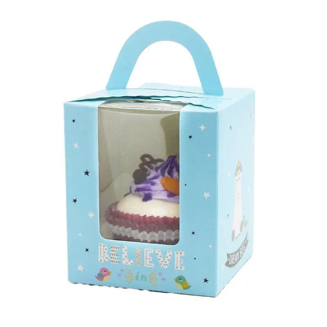 50x Assorted Color Muffin Cake Boxes with Clear Window & Handle High Quality - Unicorn-50PCS