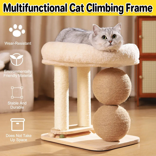 Cat Climbing Frame Bed Multi Functional Stand Cat Tree Condo Furniture for Cats