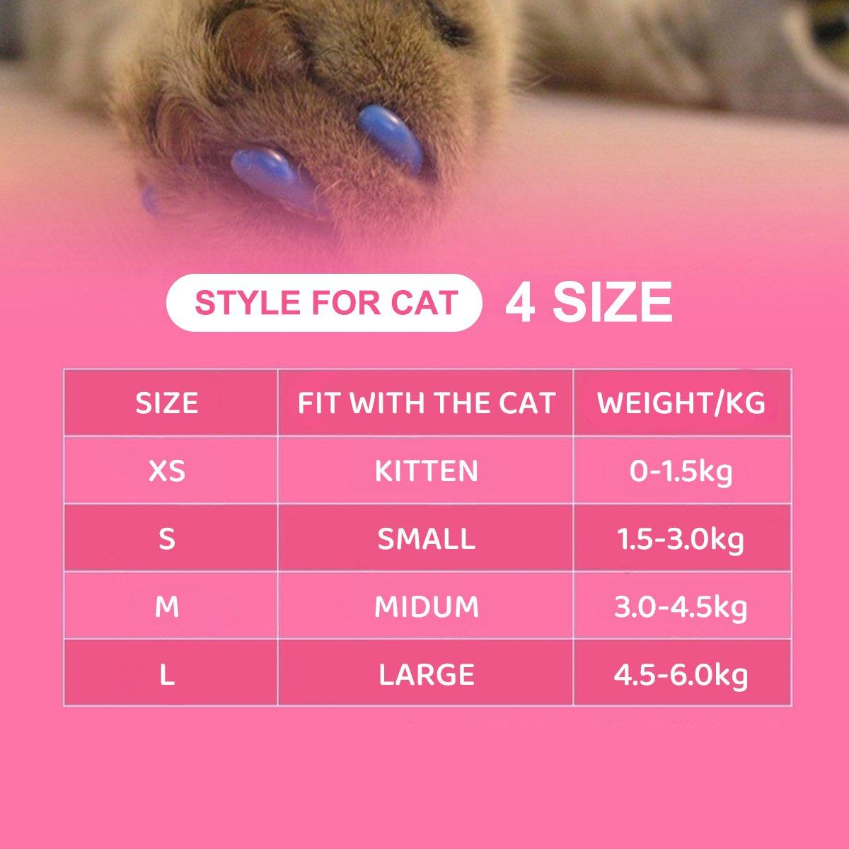 100PCS Anti Scratch Paw Covers for Cats and Kittens Nail Protector Soft Paw - Flat-M