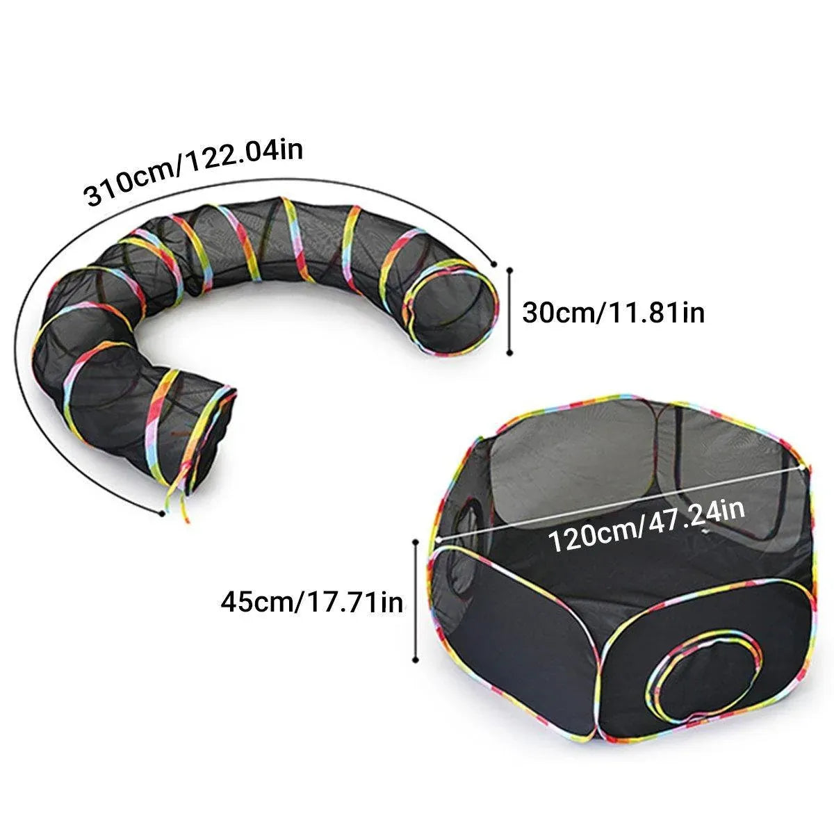 Collapsible Cat Tunnel Interactive Drill Bucket Fun Pet Toy for Cats Indoor Play