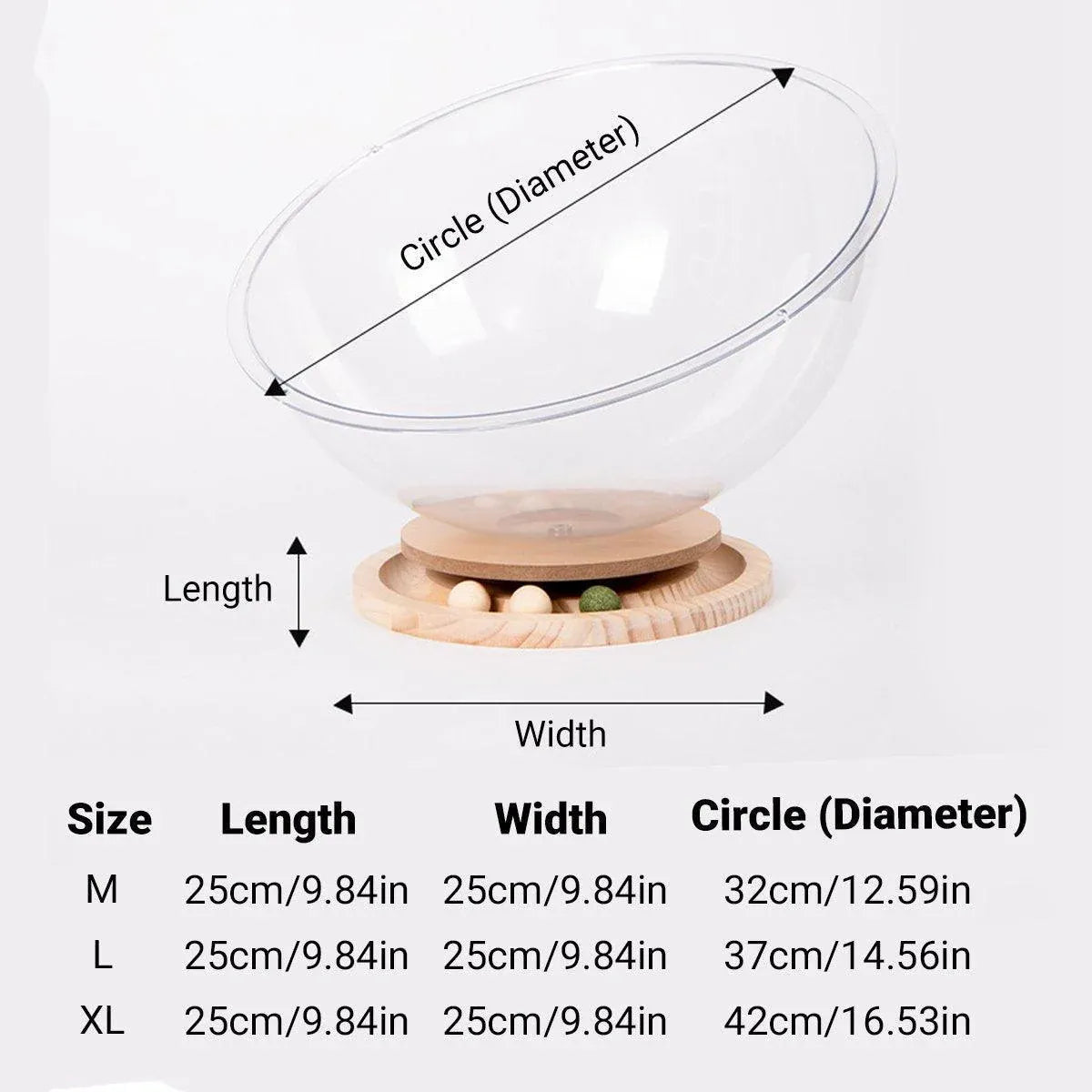 Four Seasons Acrylic Space Capsule Cat Bed Semi-closed Cool Nest Turntable Toy - L
