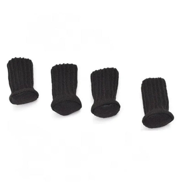 24Pcs Knitted Chair Leg Socks Sleeve Floor Protector Furniture Feet Covers Black