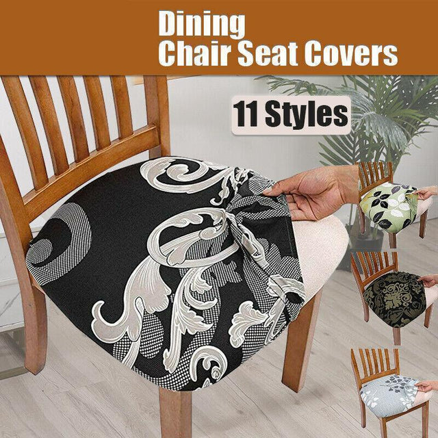 Stretch Dining Chair Seat Covers Removable Seat Cushion Slipcovers Protector - F