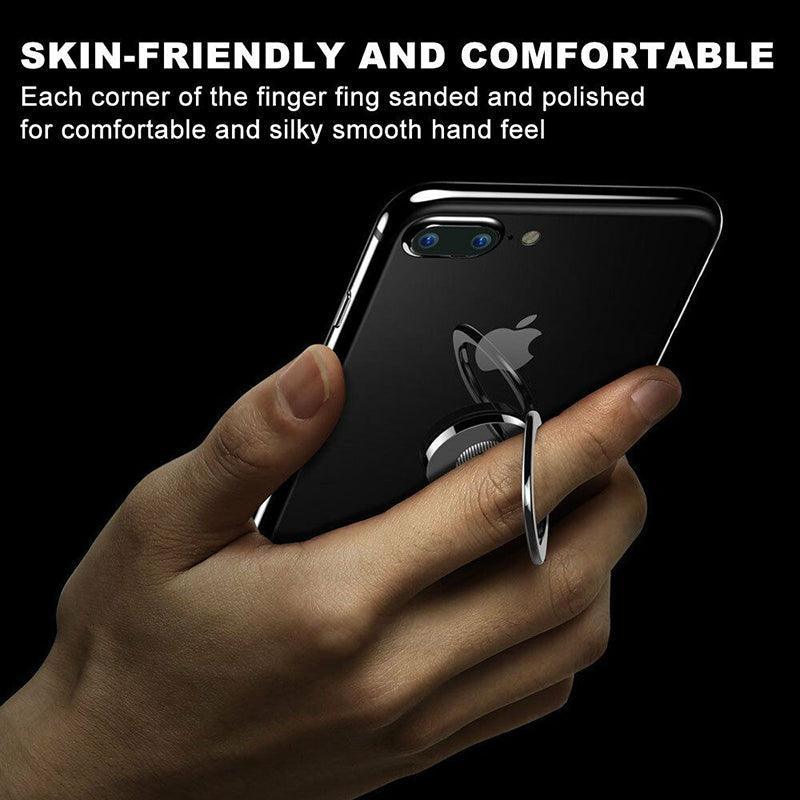 Iring Phone Ring Finger Holder Stand Mobile Grip with Mount Hook for iPhone and iPad - Black