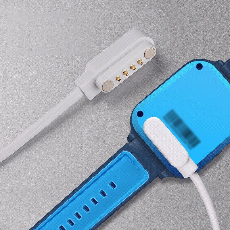 Universal Smart Watch Bracelet Charging Cable 4-Pin 2.54 Snap-on Charger Cords - Black