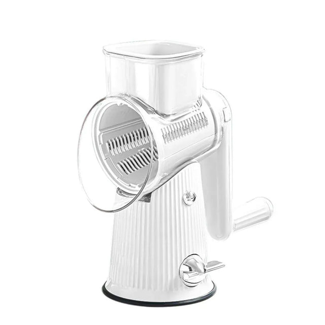 Multifunctional Vegetable Cutter Drum Slicer Kitchen Hand Cranked Grater White