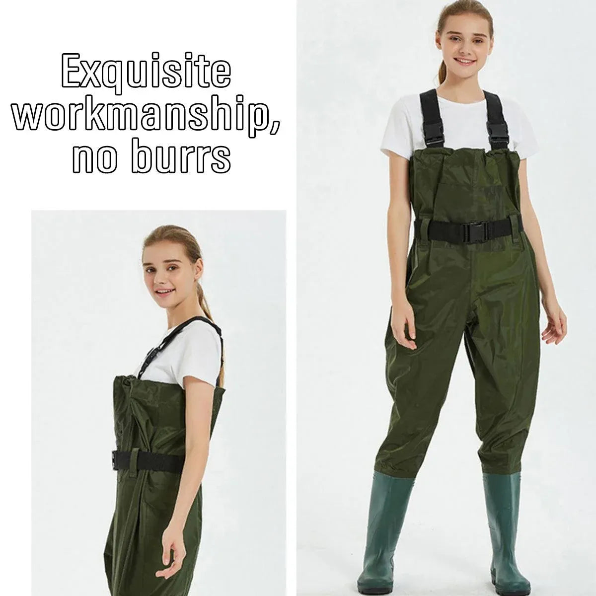 Waterproof Ultra Light Breathable Wading Pants Nylon Half Length Gear - Army green-39