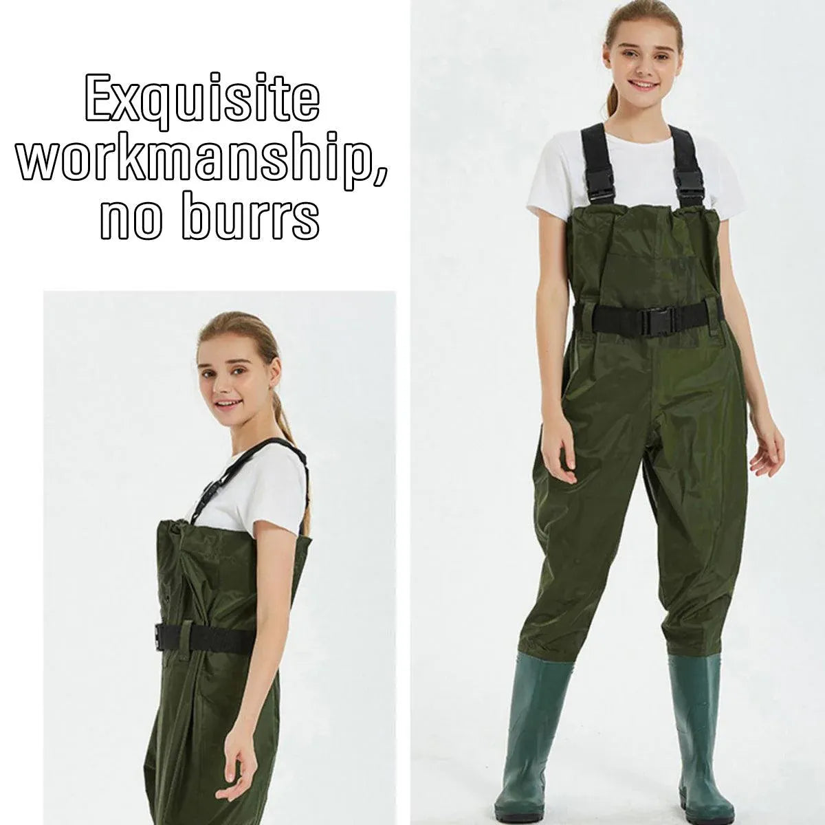 Waterproof Ultra Light Breathable Wading Pants Nylon Half Length Gear - Army green-42