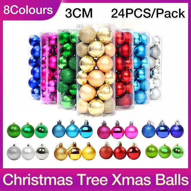 24Pcs/Pack Christmas Tree Balls Baubles Ornament Dark Blue