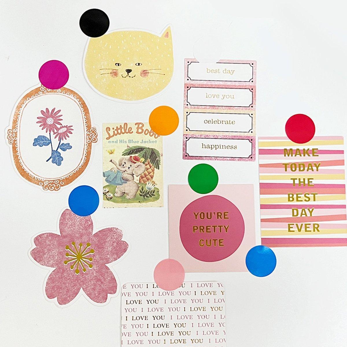 8 Rolls Colored Polka Dot Labels Round Seal Stickers Marking Round Sticker Set - White