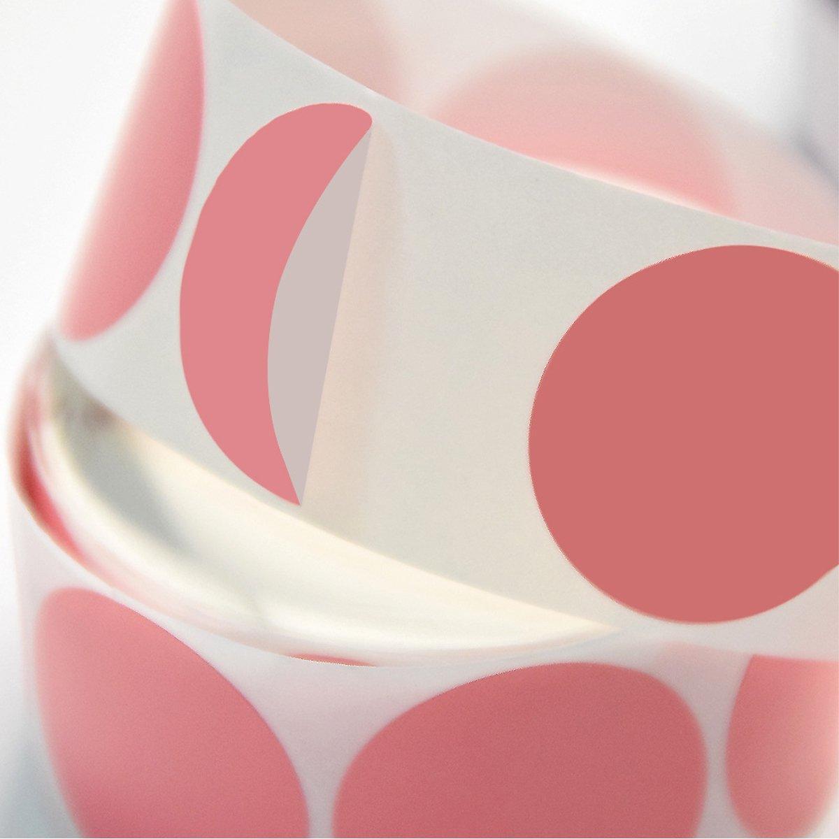 8 Rolls Colored Polka Dot Labels Round Seal Stickers Marking Round Sticker Set - Rose